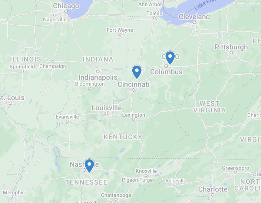 our locations map