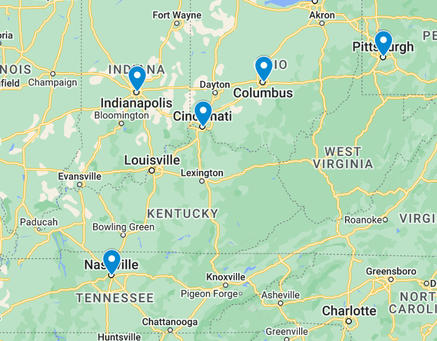 our locations map